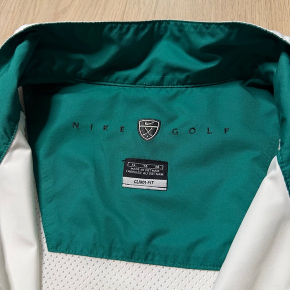 Nike Golf Half Zip Windbreaker Pullover Jacket Mens XL White Green Clima-Fit - Picture 7 of 12
